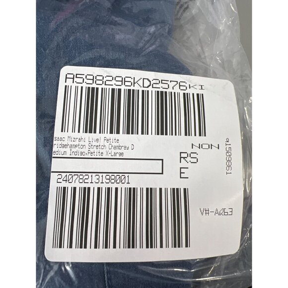 Isaac Mizrahi Live Petite Bridgehampton Stretch Chambray Dress Medium Indigo XL - Picture 2 of 6